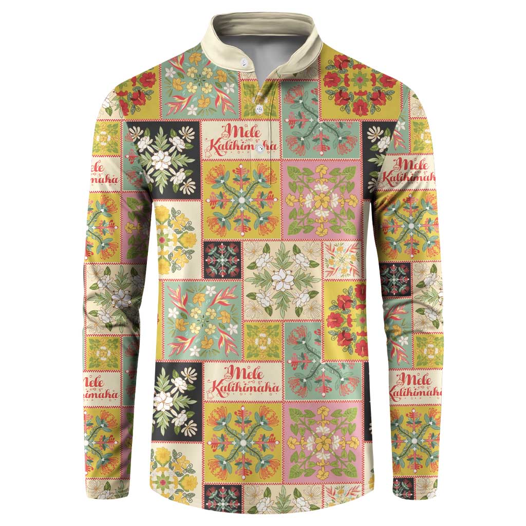 Mele Kalikimaka Hawaii Christmas Button Sweatshirt Melemele Mama Seamless Floral Motif - Polynesian Pride