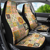 Mele Kalikimaka Hawaii Christmas Car Seat Cover Melemele Mama Seamless Floral Motif - Polynesian Pride