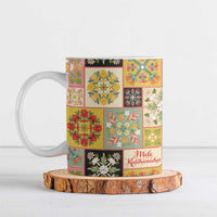 Mele Kalikimaka Hawaii Christmas Ceramic Mug Melemele Mama Seamless Floral Motif - Polynesian Pride