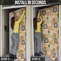 Mele Kalikimaka Hawaii Christmas Door Cover Melemele Mama Seamless Floral Motif - Polynesian Pride