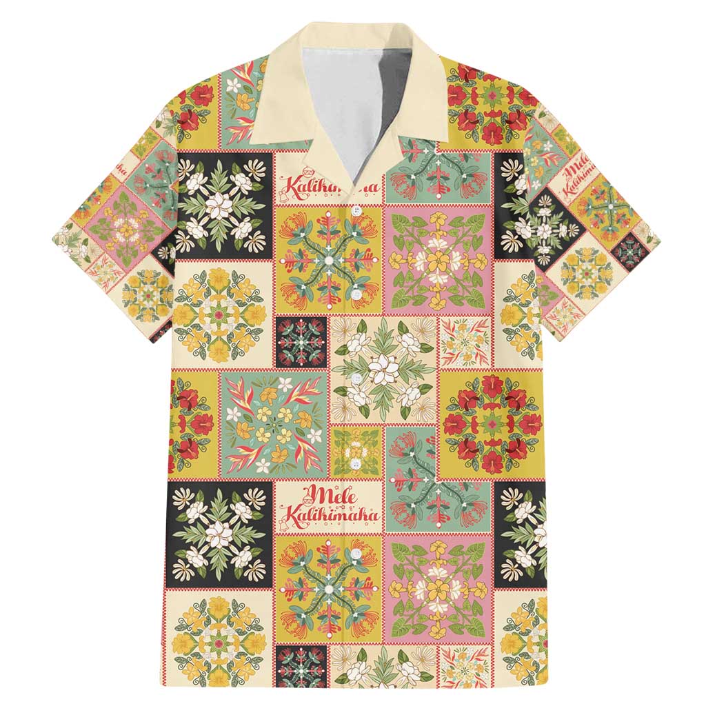 Mele Kalikimaka Hawaii Christmas Family Matching Mermaid Dress and Hawaiian Shirt Melemele Mama Seamless Floral Motif - Polynesian Pride