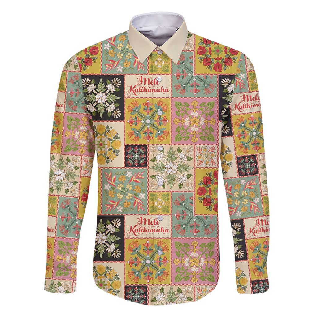 Mele Kalikimaka Hawaii Christmas Family Matching Mermaid Dress and Hawaiian Shirt Melemele Mama Seamless Floral Motif - Polynesian Pride