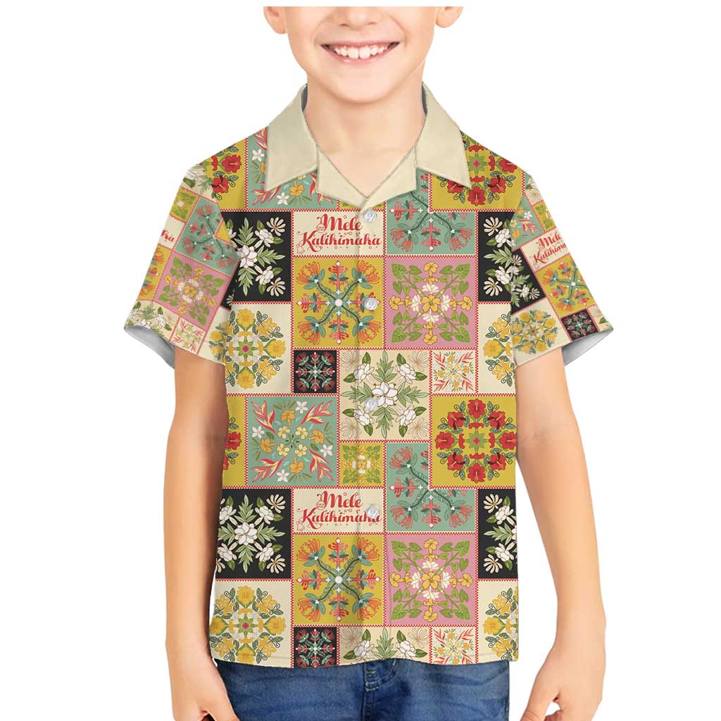 Mele Kalikimaka Hawaii Christmas Family Matching Mermaid Dress and Hawaiian Shirt Melemele Mama Seamless Floral Motif - Polynesian Pride