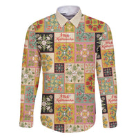 Mele Kalikimaka Hawaii Christmas Family Matching Short Sleeve Bodycon Dress and Hawaiian Shirt Melemele Mama Seamless Floral Motif - Polynesian Pride