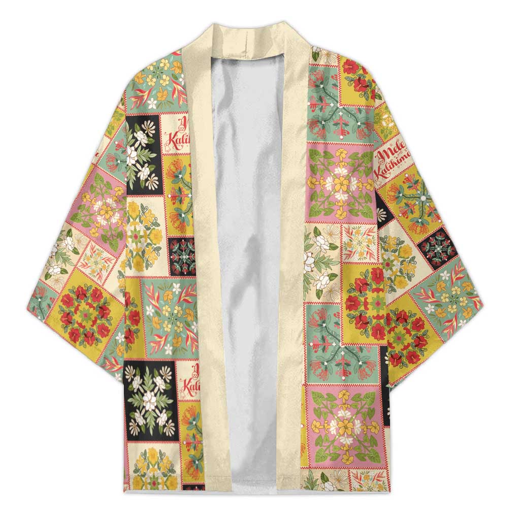 Mele Kalikimaka Hawaii Christmas Kimono Melemele Mama Seamless Floral Motif - Polynesian Pride