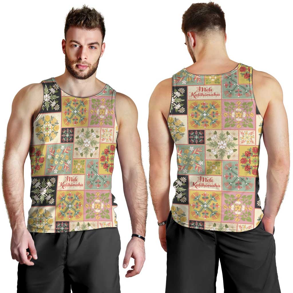 Mele Kalikimaka Hawaii Christmas Men Tank Top Melemele Mama Seamless Floral Motif - Polynesian Pride