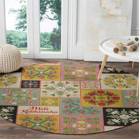 Mele Kalikimaka Hawaii Christmas Round Carpet Melemele Mama Seamless Floral Motif - Polynesian Pride