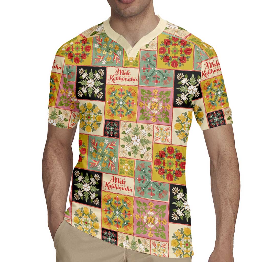 Mele Kalikimaka Hawaii Christmas Rugby Jersey Melemele Mama Seamless Floral Motif - Polynesian Pride