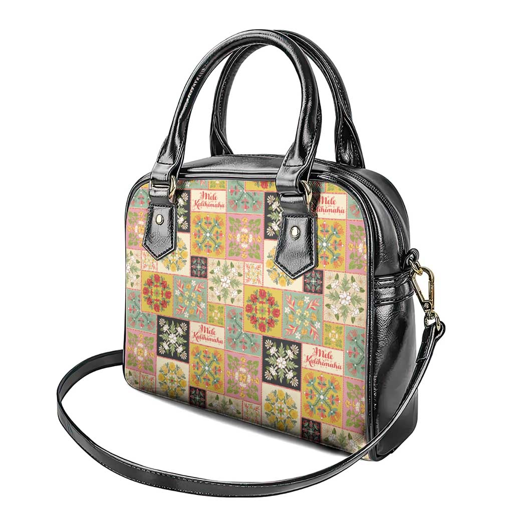 Mele Kalikimaka Hawaii Christmas Shoulder Handbag Melemele Mama Seamless Floral Motif - Polynesian Pride