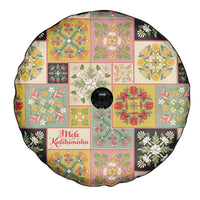 Mele Kalikimaka Hawaii Christmas Spare Tire Cover Melemele Mama Seamless Floral Motif - Polynesian Pride