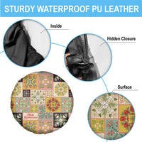 Mele Kalikimaka Hawaii Christmas Spare Tire Cover Melemele Mama Seamless Floral Motif - Polynesian Pride