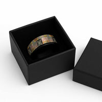 Mele Kalikimaka Hawaii Christmas Spinner Ring Melemele Mama Seamless Floral Motif - Polynesian Pride