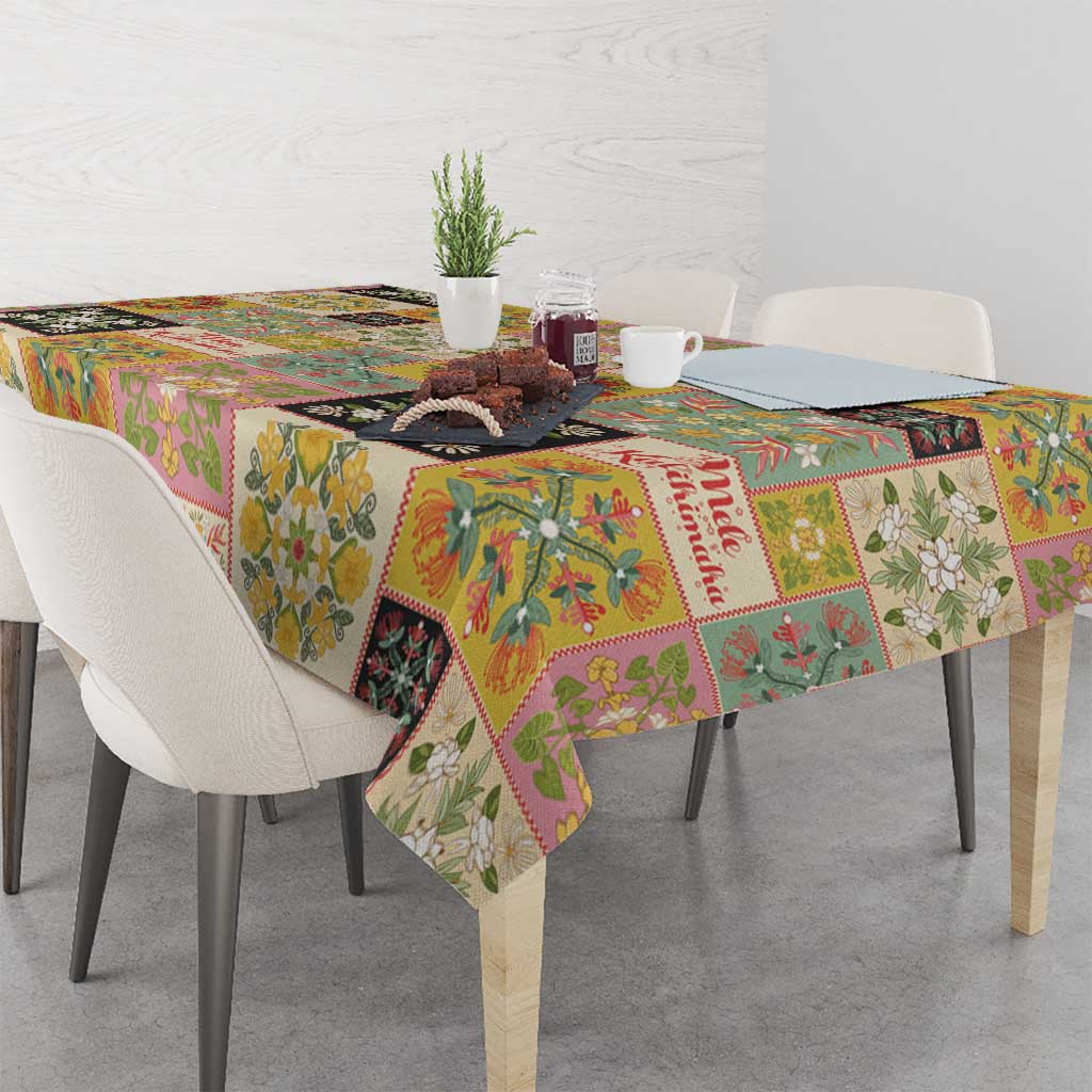 Mele Kalikimaka Hawaii Christmas Tablecloth Melemele Mama Seamless Floral Motif - Polynesian Pride