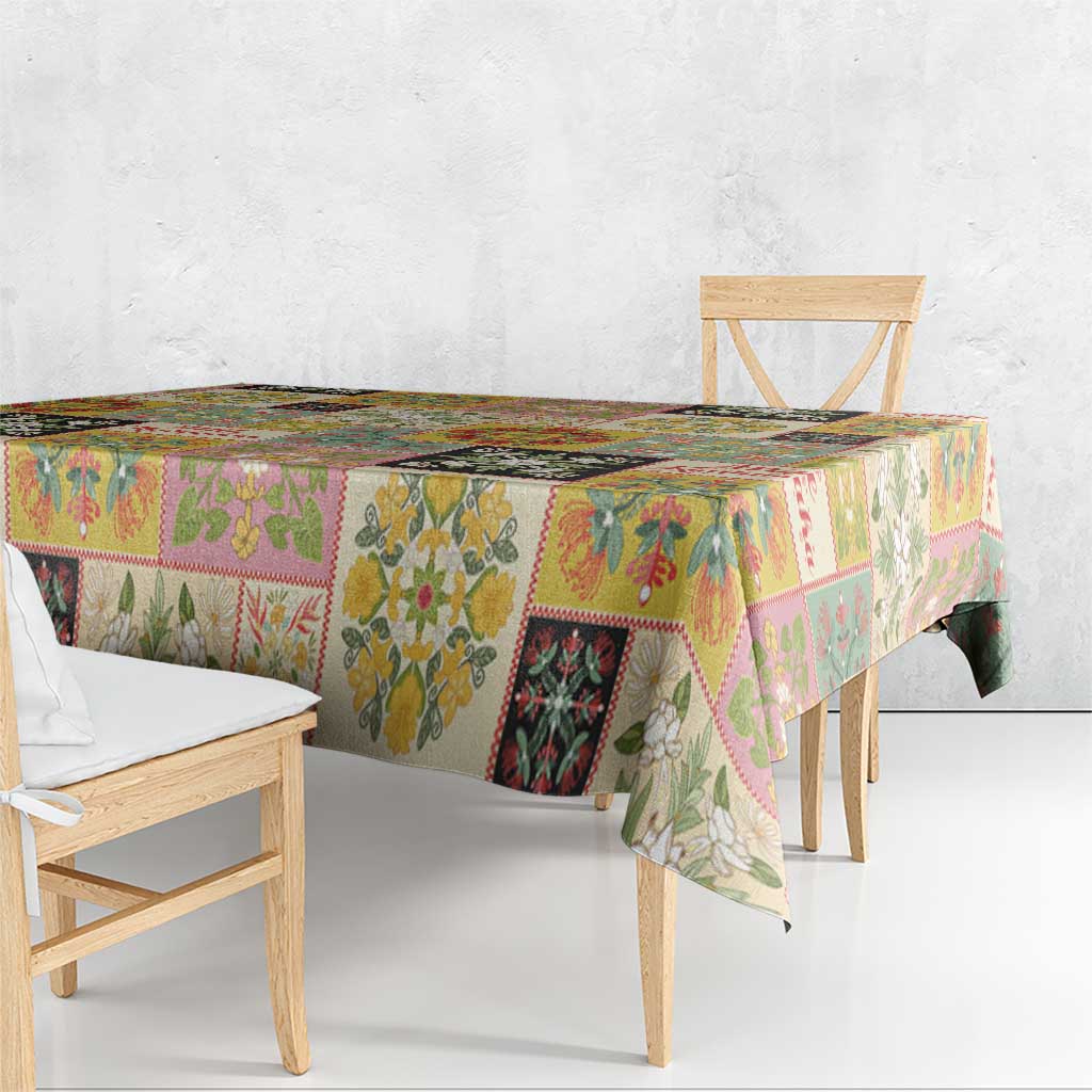 Mele Kalikimaka Hawaii Christmas Tablecloth Melemele Mama Seamless Floral Motif - Polynesian Pride