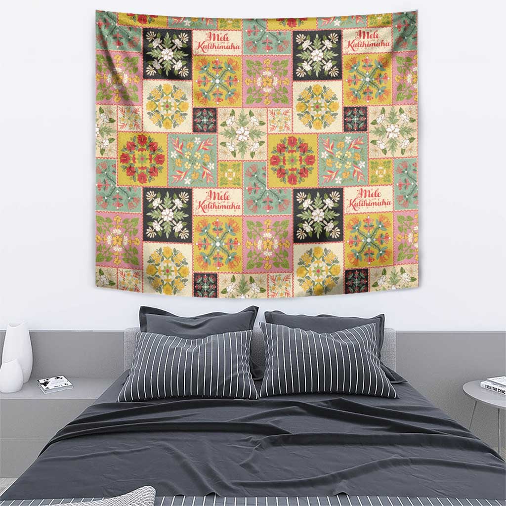 Mele Kalikimaka Hawaii Christmas Tapestry Melemele Mama Seamless Floral Motif - Polynesian Pride