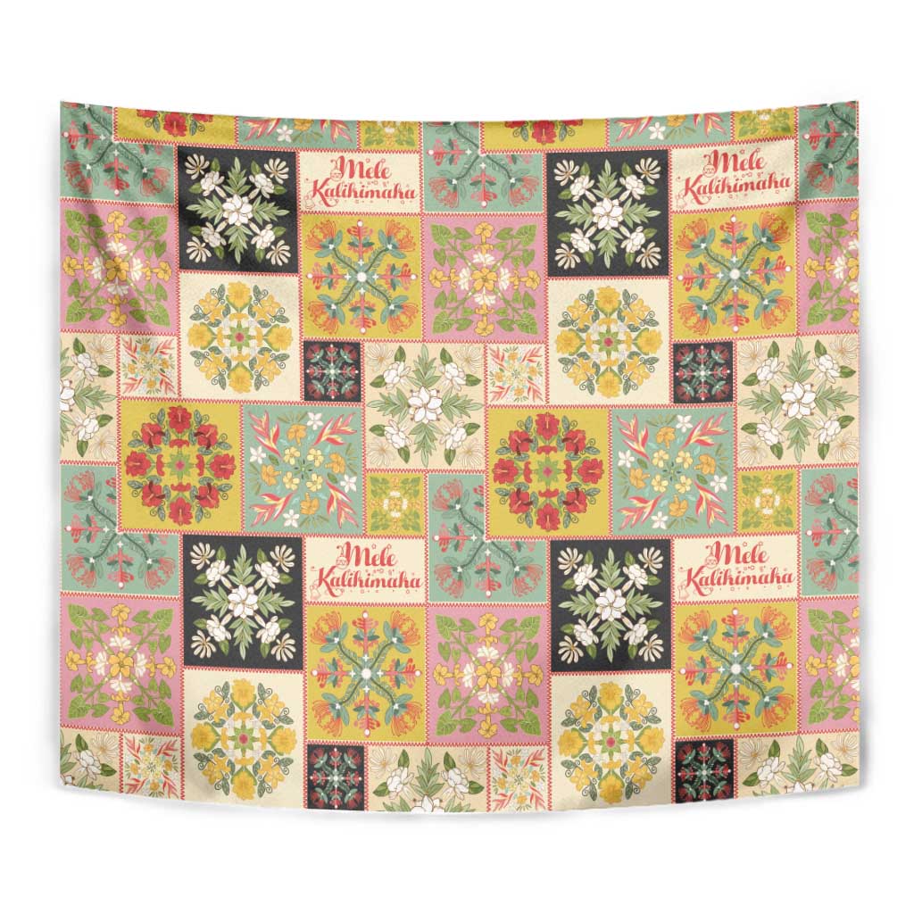 Mele Kalikimaka Hawaii Christmas Tapestry Melemele Mama Seamless Floral Motif - Polynesian Pride