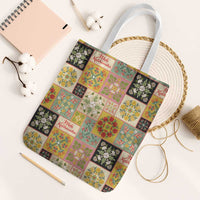Mele Kalikimaka Hawaii Christmas Tote Bag Melemele Mama Seamless Floral Motif - Polynesian Pride