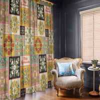 Mele Kalikimaka Hawaii Christmas Window Curtain Melemele Mama Seamless Floral Motif - Polynesian Pride