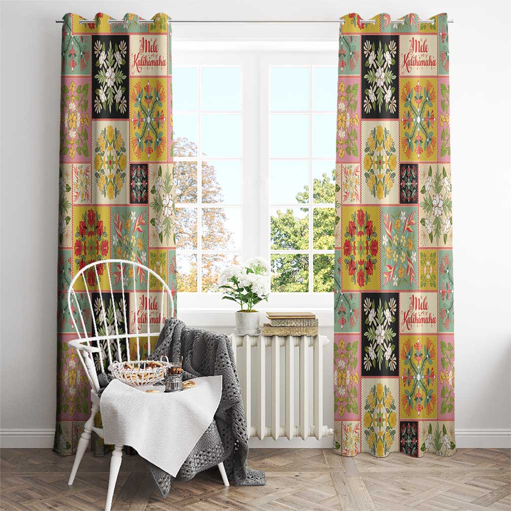 Mele Kalikimaka Hawaii Christmas Window Curtain Melemele Mama Seamless Floral Motif - Polynesian Pride