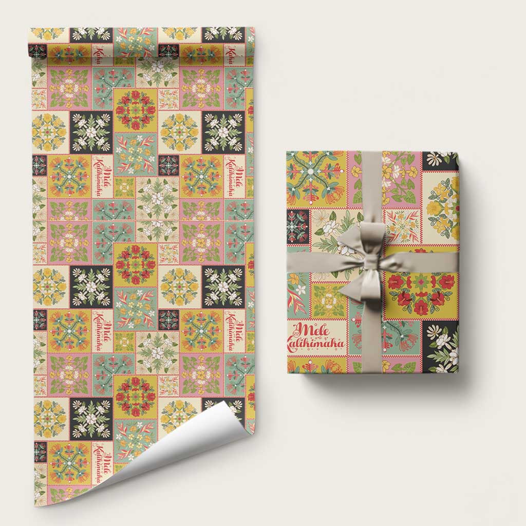 Mele Kalikimaka Hawaii Christmas Wrapping Paper Melemele Mama Seamless Floral Motif - Polynesian Pride