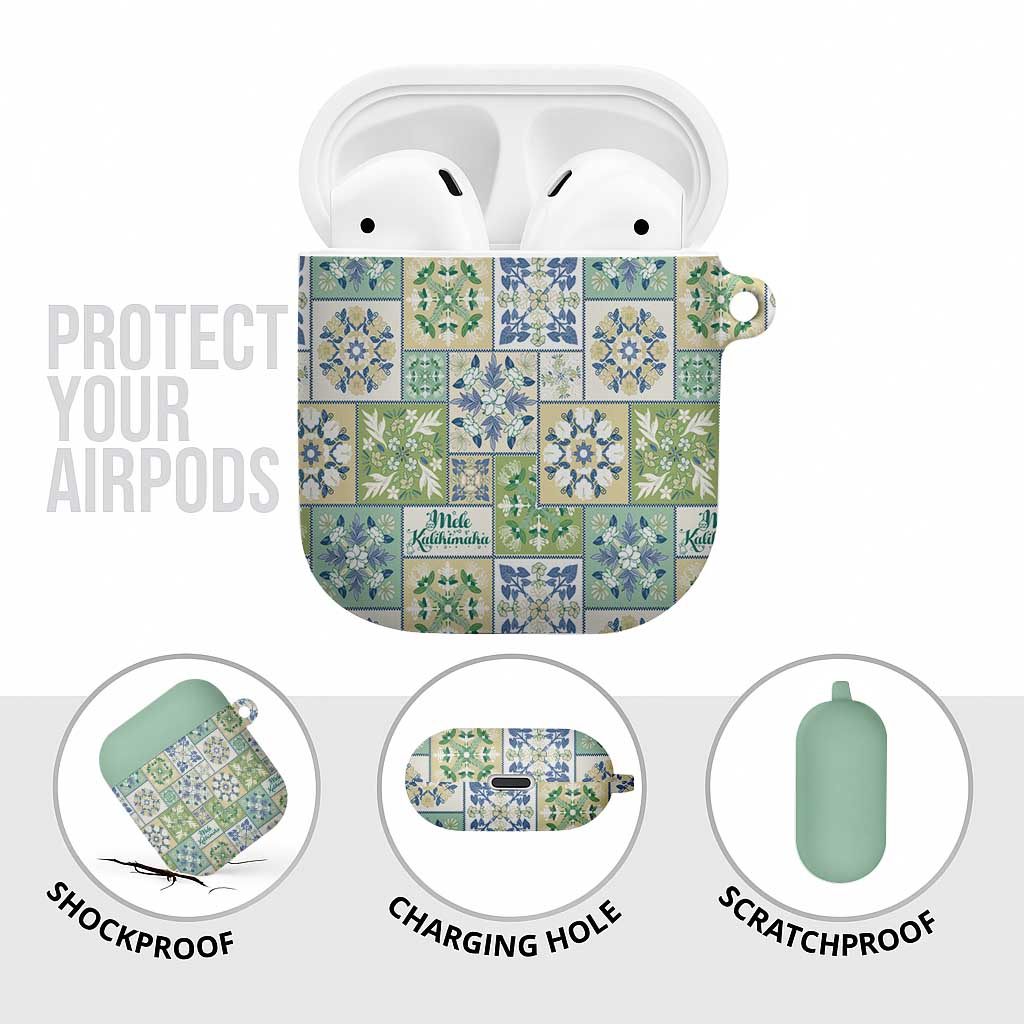 Mele Kalikimaka Hawaii Christmas AirPods Case Omaomao Seamless Floral Motif - Polynesian Pride