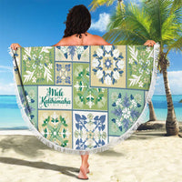 Mele Kalikimaka Hawaii Christmas Beach Blanket Omaomao Seamless Floral Motif - Polynesian Pride