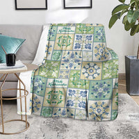 Mele Kalikimaka Hawaii Christmas Blanket Omaomao Seamless Floral Motif - Polynesian Pride