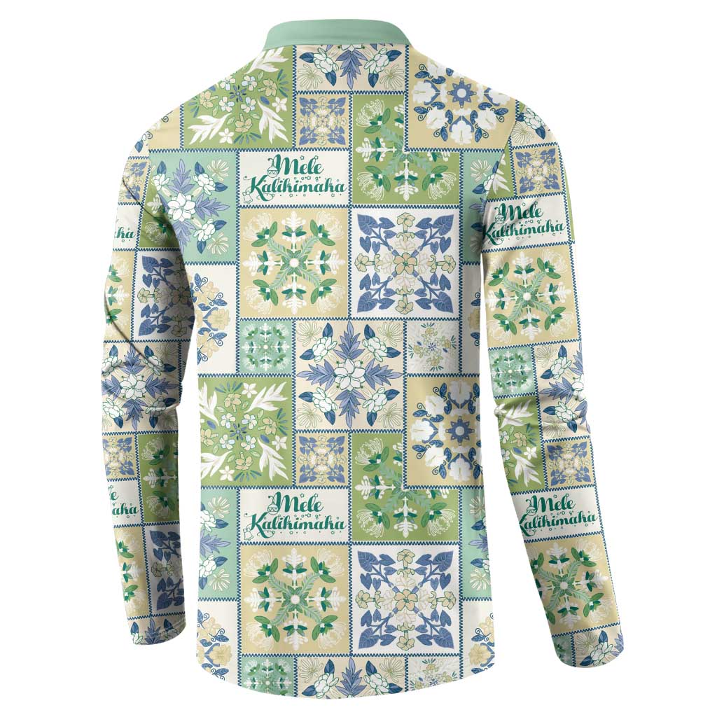 Mele Kalikimaka Hawaii Christmas Button Sweatshirt Omaomao Seamless Floral Motif - Polynesian Pride