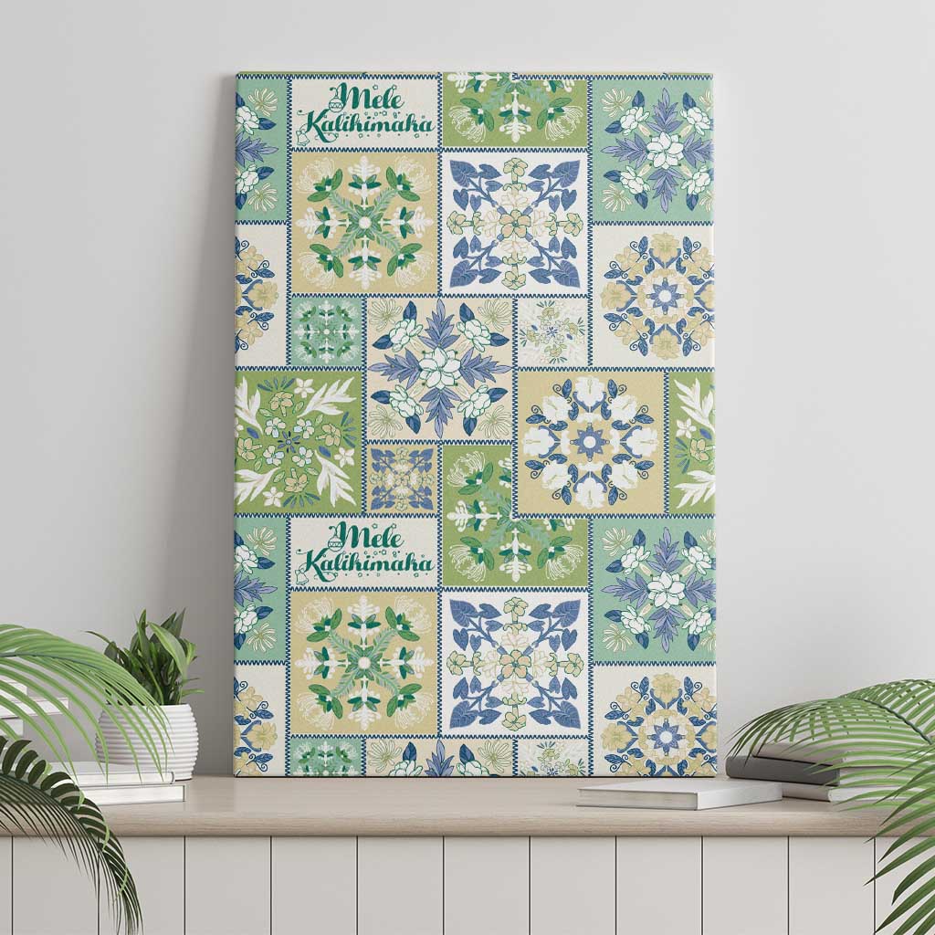 Mele Kalikimaka Hawaii Christmas Canvas Wall Art Omaomao Seamless Floral Motif - Polynesian Pride