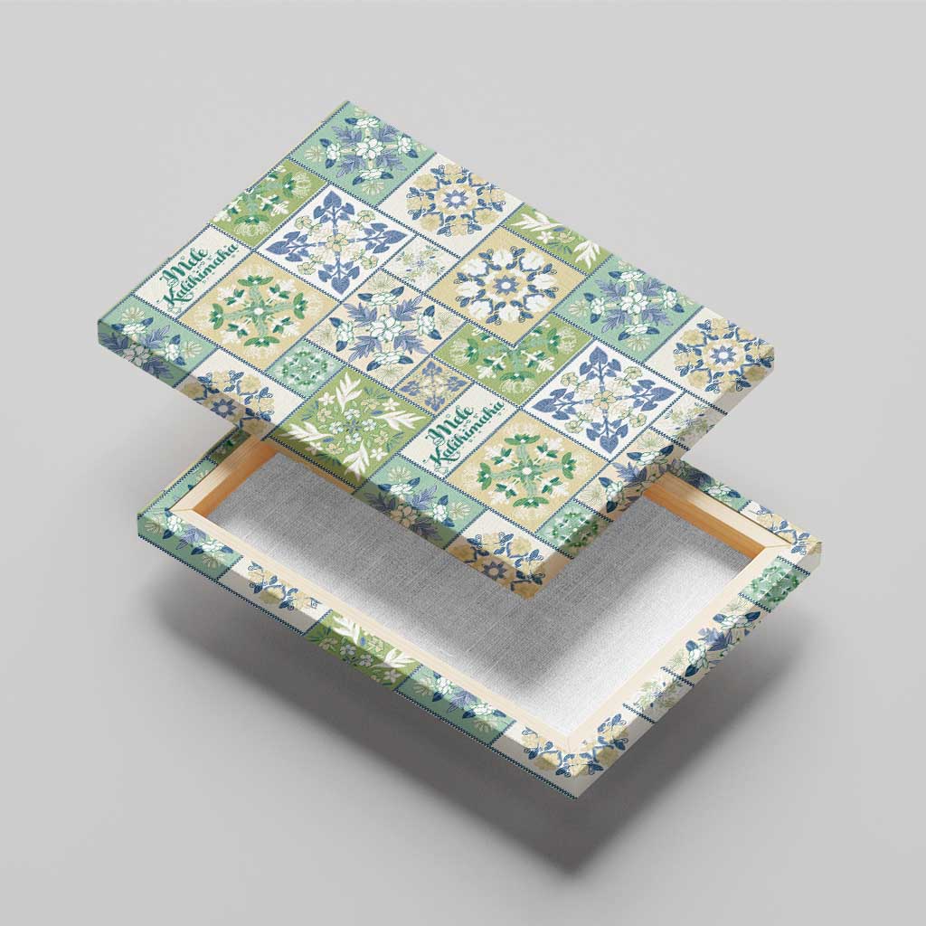 Mele Kalikimaka Hawaii Christmas Canvas Wall Art Omaomao Seamless Floral Motif - Polynesian Pride