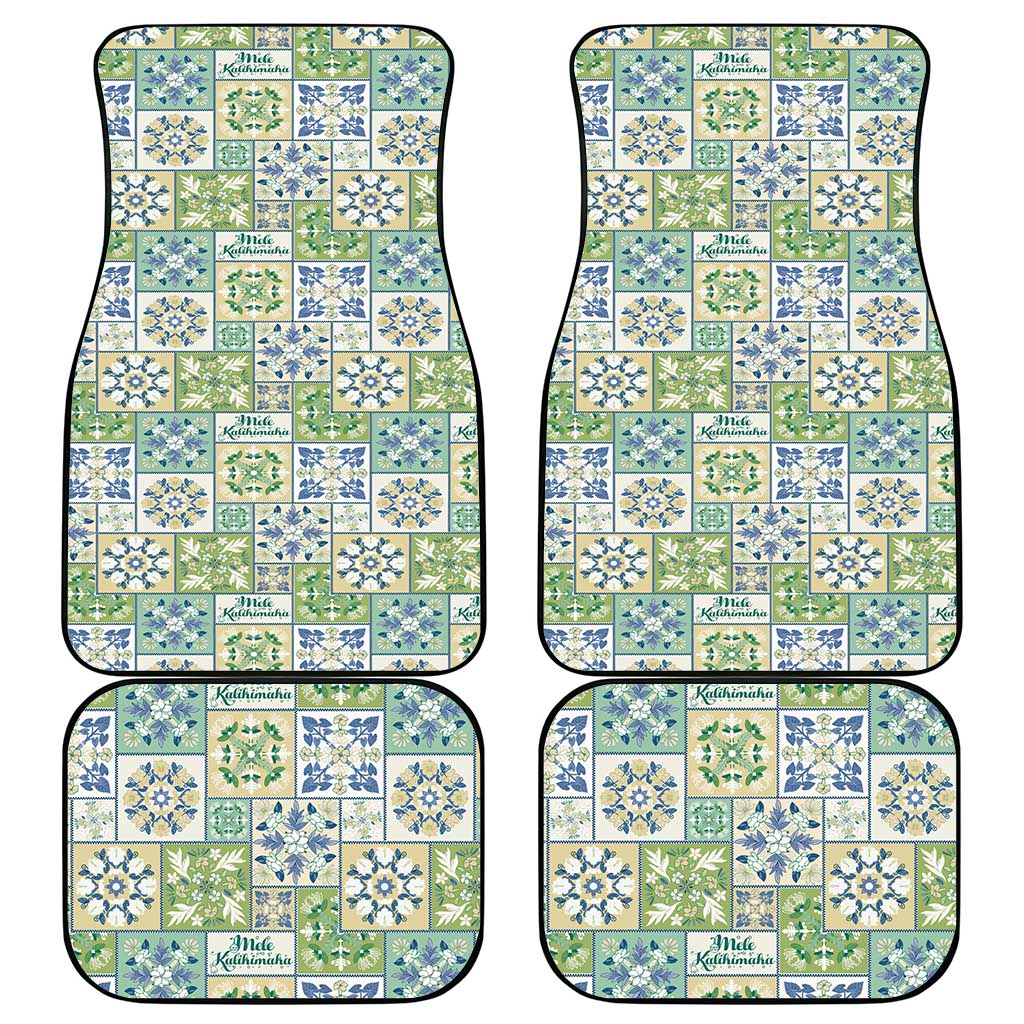 Mele Kalikimaka Hawaii Christmas Car Mats Omaomao Seamless Floral Motif - Polynesian Pride
