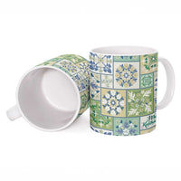 Mele Kalikimaka Hawaii Christmas Ceramic Mug Omaomao Seamless Floral Motif - Polynesian Pride