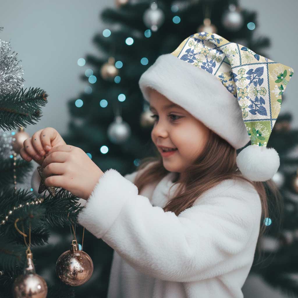 Mele Kalikimaka Hawaii Christmas Santa Hat Omaomao Seamless Floral Motif - Polynesian Pride