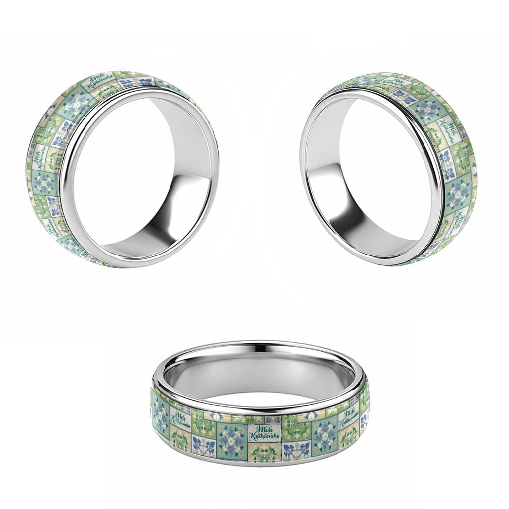 Mele Kalikimaka Hawaii Christmas Classic Ring Omaomao Seamless Floral Motif - Polynesian Pride