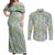 Mele Kalikimaka Hawaii Christmas Couples Matching Off Shoulder Maxi Dress and Long Sleeve Button Shirt Omaomao Seamless Floral Motif - Polynesian Pride
