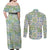 Mele Kalikimaka Hawaii Christmas Couples Matching Off Shoulder Maxi Dress and Long Sleeve Button Shirt Omaomao Seamless Floral Motif - Polynesian Pride