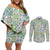 Mele Kalikimaka Hawaii Christmas Couples Matching Off Shoulder Short Dress and Long Sleeve Button Shirt Omaomao Seamless Floral Motif - Polynesian Pride