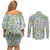 Mele Kalikimaka Hawaii Christmas Couples Matching Off Shoulder Short Dress and Long Sleeve Button Shirt Omaomao Seamless Floral Motif - Polynesian Pride