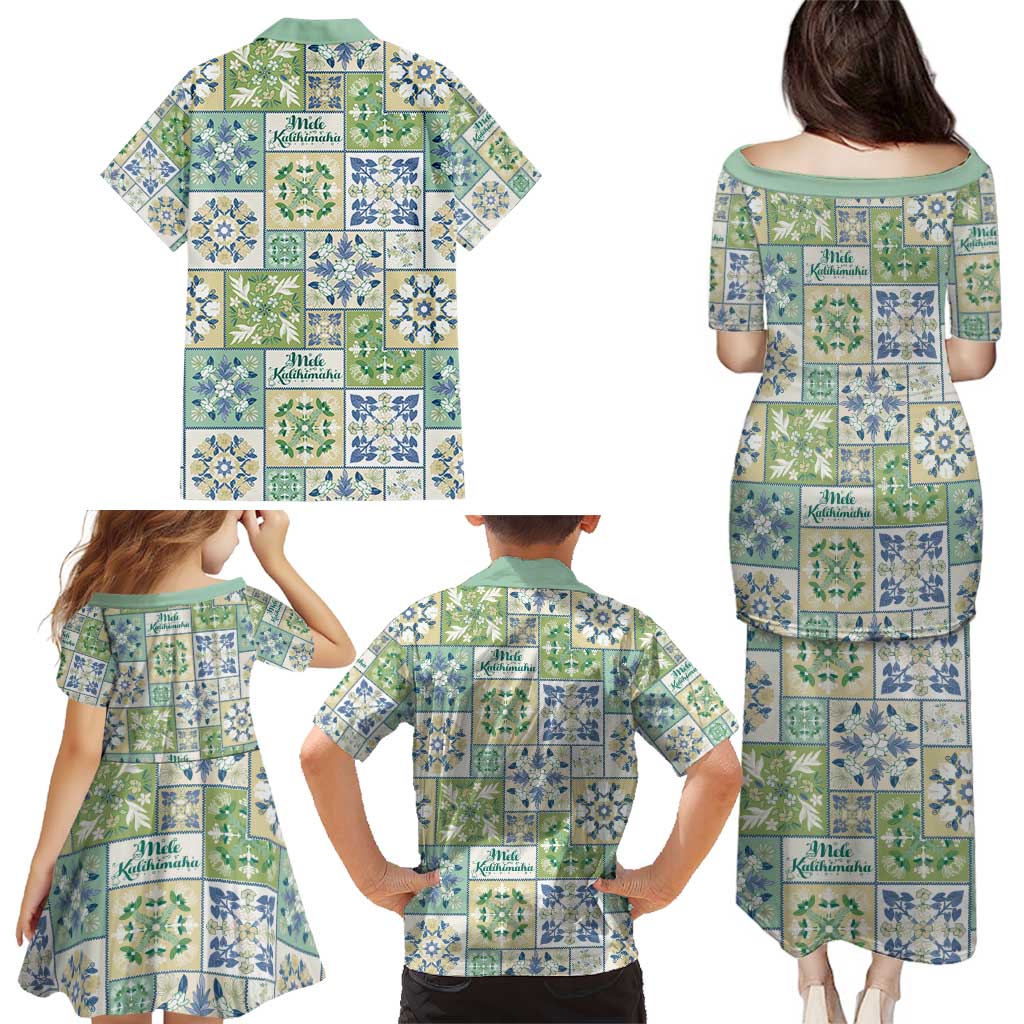 Mele Kalikimaka Hawaii Christmas Family Matching Puletasi and Hawaiian Shirt Omaomao Seamless Floral Motif - Polynesian Pride