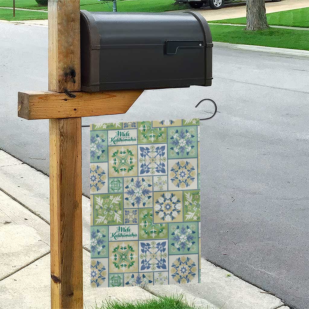 Mele Kalikimaka Hawaii Christmas Garden Flag Omaomao Seamless Floral Motif - Polynesian Pride