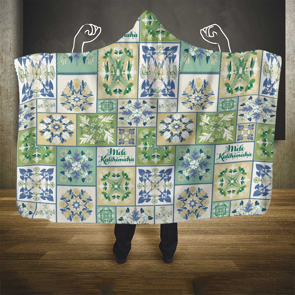 Mele Kalikimaka Hawaii Christmas Hooded Blanket Omaomao Seamless Floral Motif - Polynesian Pride