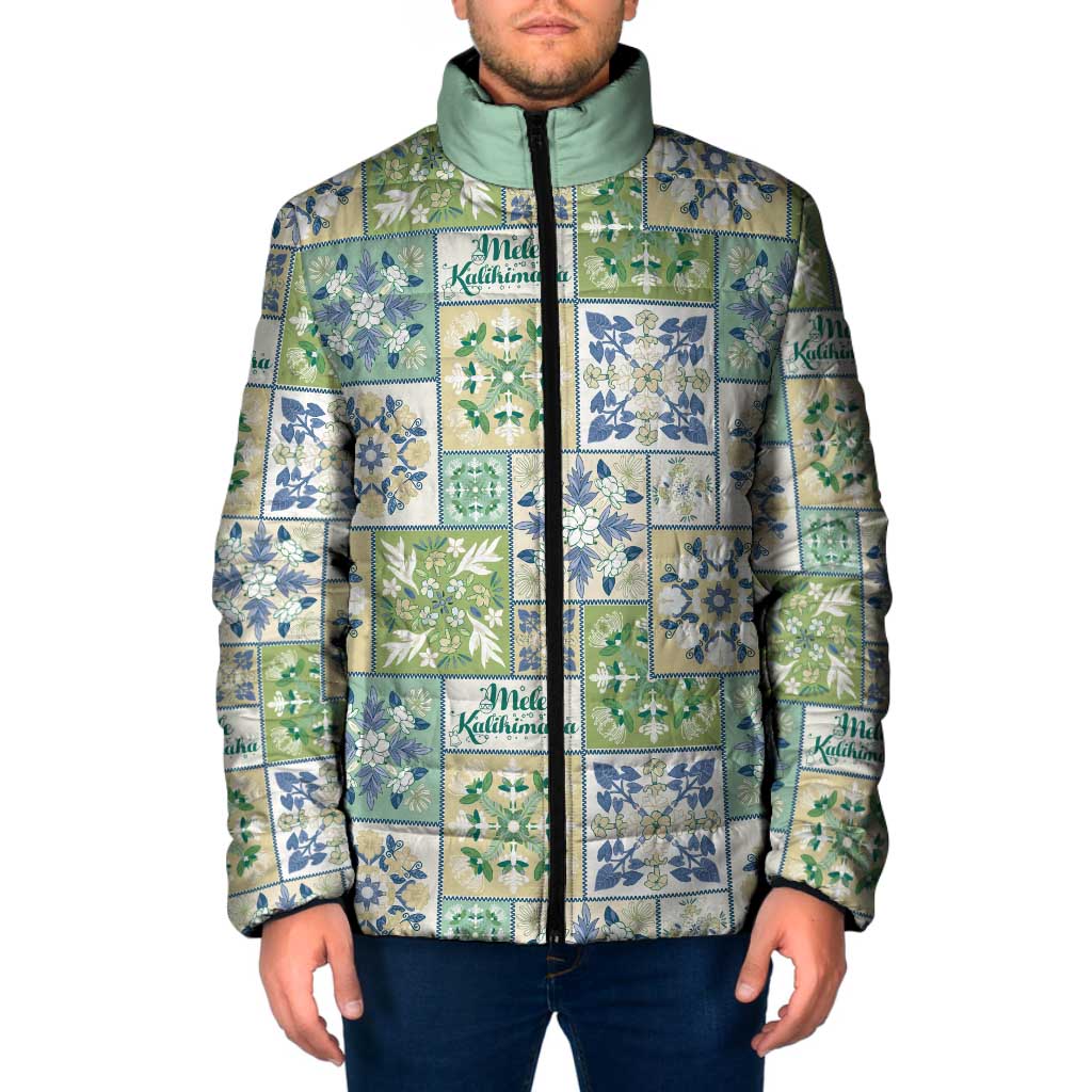 Mele Kalikimaka Hawaii Christmas Padded Jacket Omaomao Seamless Floral Motif - Polynesian Pride