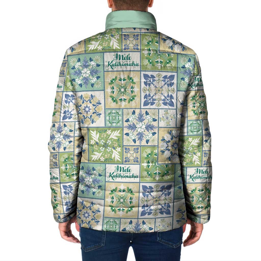 Mele Kalikimaka Hawaii Christmas Padded Jacket Omaomao Seamless Floral Motif - Polynesian Pride