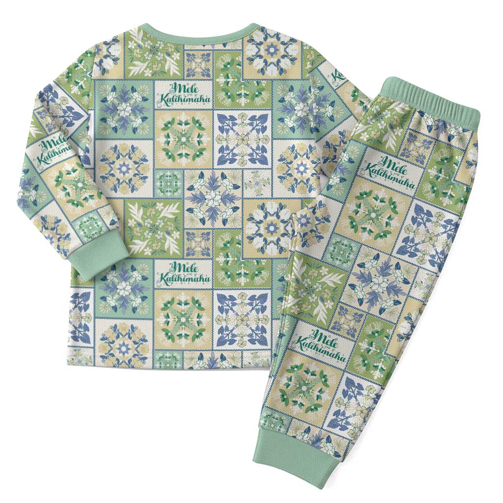 Mele Kalikimaka Hawaii Christmas Pajama Set Omaomao Seamless Floral Motif - Polynesian Pride