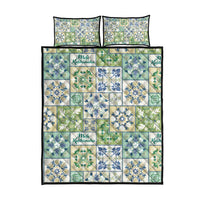 Mele Kalikimaka Hawaii Christmas Quilt Bed Set Omaomao Seamless Floral Motif - Polynesian Pride