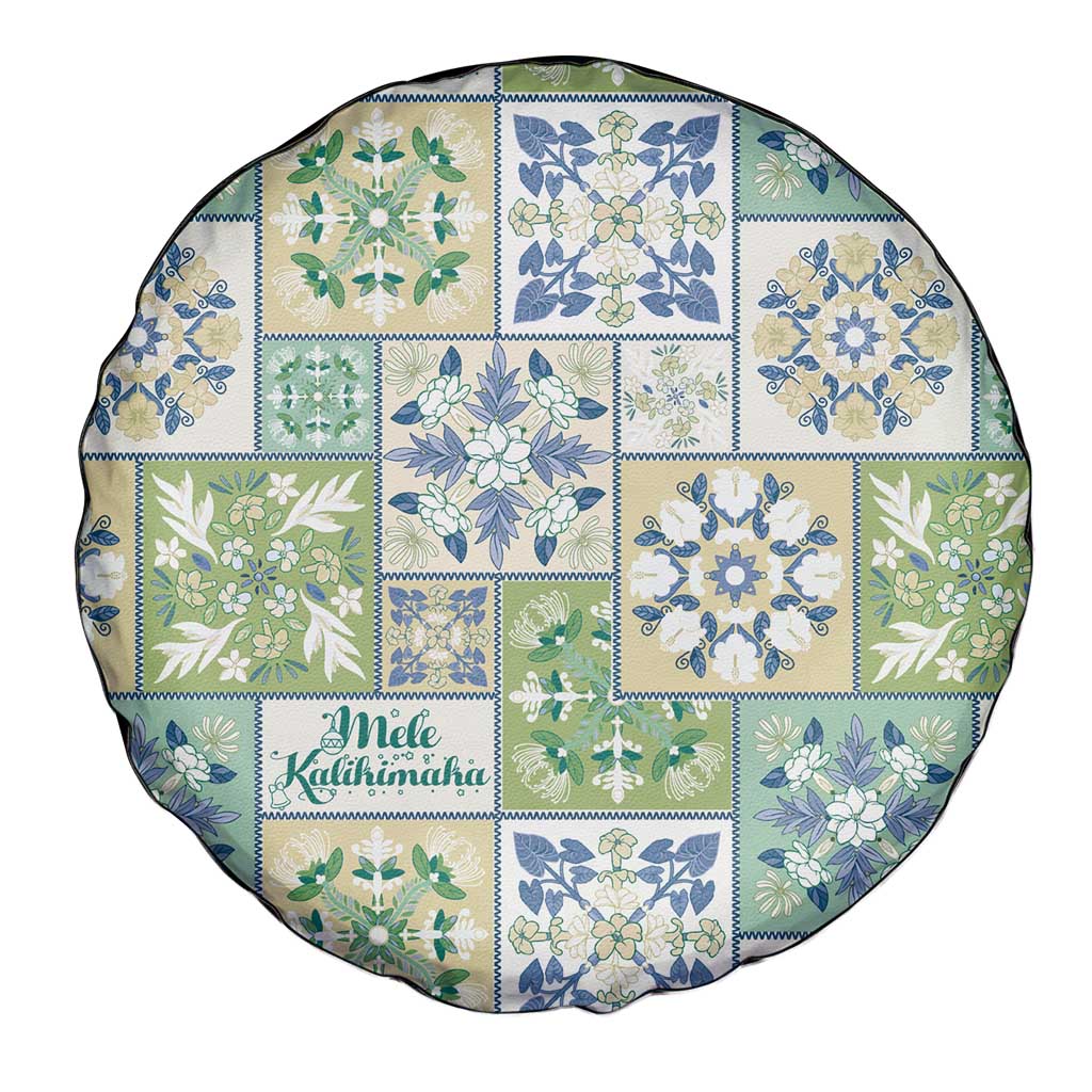 Mele Kalikimaka Hawaii Christmas Spare Tire Cover Omaomao Seamless Floral Motif - Polynesian Pride