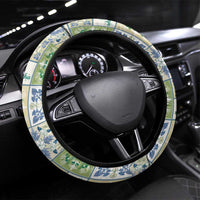 Mele Kalikimaka Hawaii Christmas Steering Wheel Cover Omaomao Seamless Floral Motif - Polynesian Pride
