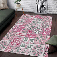 Mele Kalikimaka Hawaii Christmas Area Rug Akala Seamless Floral Motif - Polynesian Pride