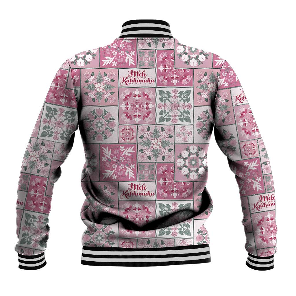 Mele Kalikimaka Hawaii Christmas Baseball Jacket Akala Seamless Floral Motif - Polynesian Pride