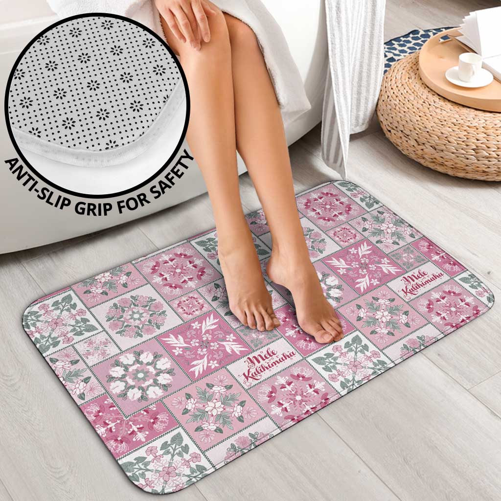 Mele Kalikimaka Hawaii Christmas Bathroom Set Akala Seamless Floral Motif - Polynesian Pride